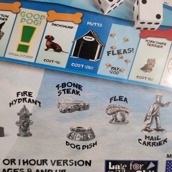 Late For The Sky Dog-opoly Monopoly Great Gift for Dog Lovers Family Fun New Sea - Picture 7 of 9